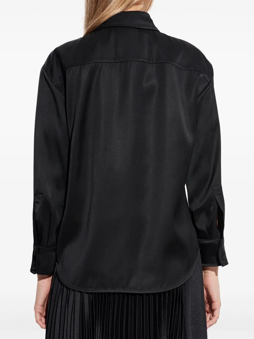 Jil Sander Satijnen blouse Zwart