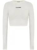 Jil Sander logo-print bikini top - White