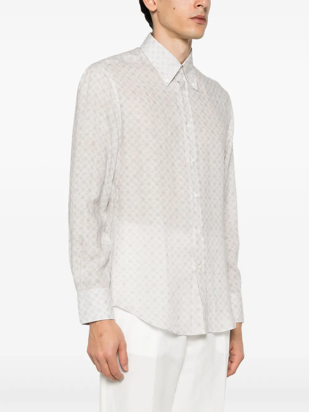 Brunello Cucinelli Overhemd met patroon Grijs