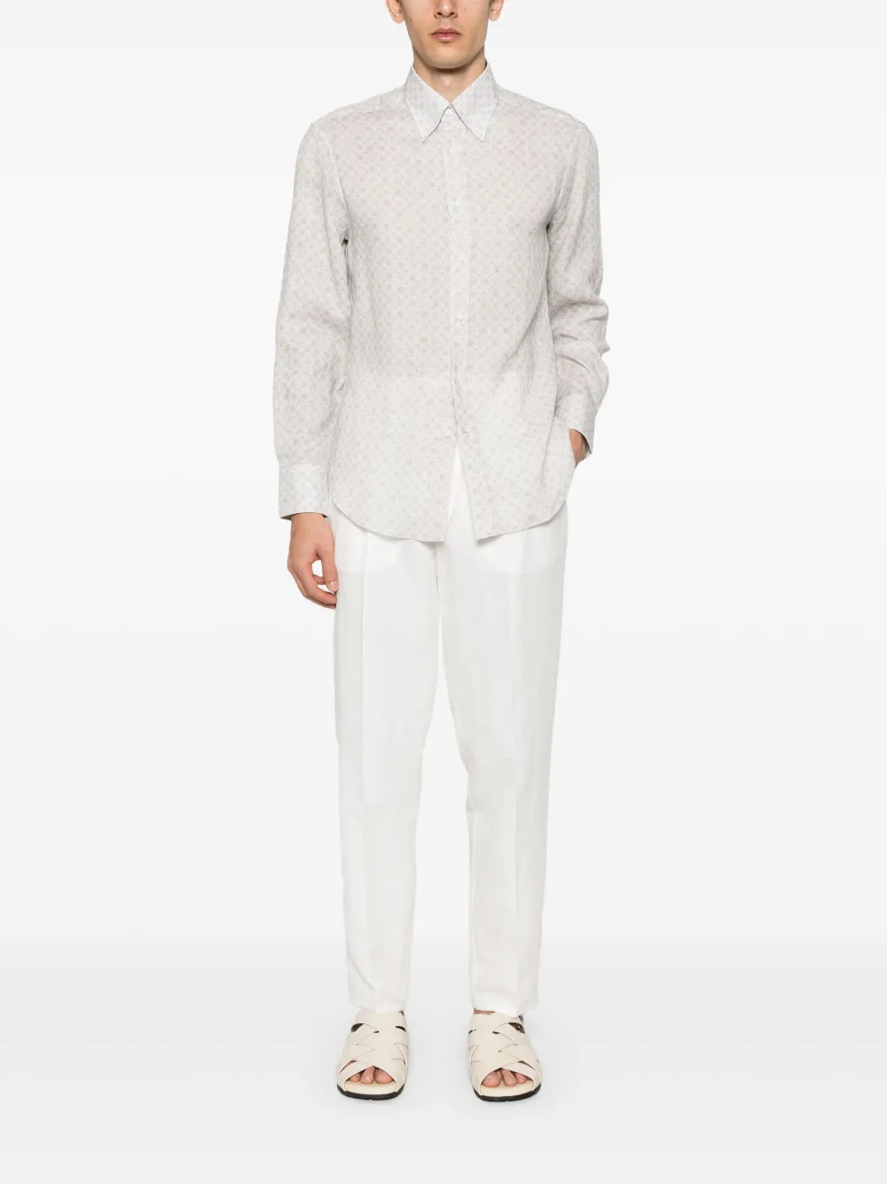 Brunello Cucinelli patterned shirt - Grijs