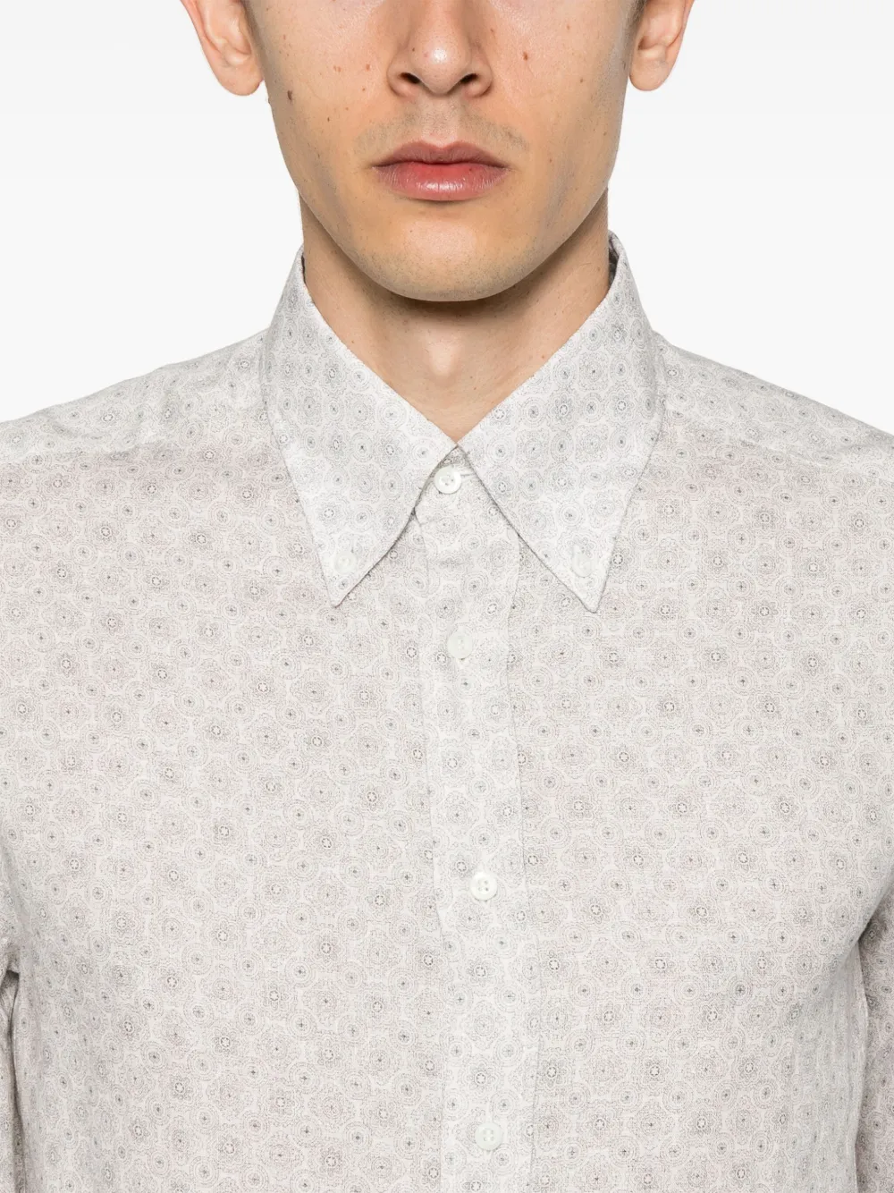 Brunello Cucinelli Overhemd met patroon Grijs