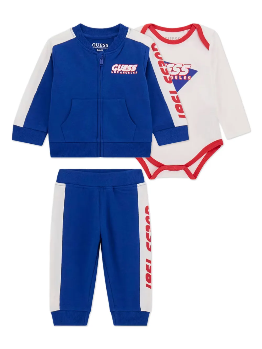 Guess kids Trainingspak met zijstreep Blauw