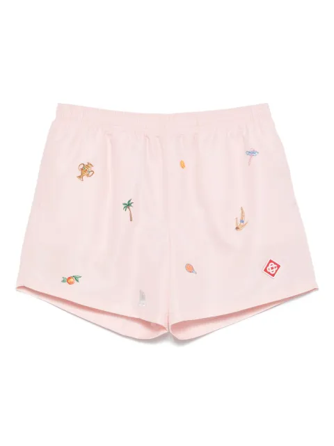 Casablanca motif-embroidered swim shorts