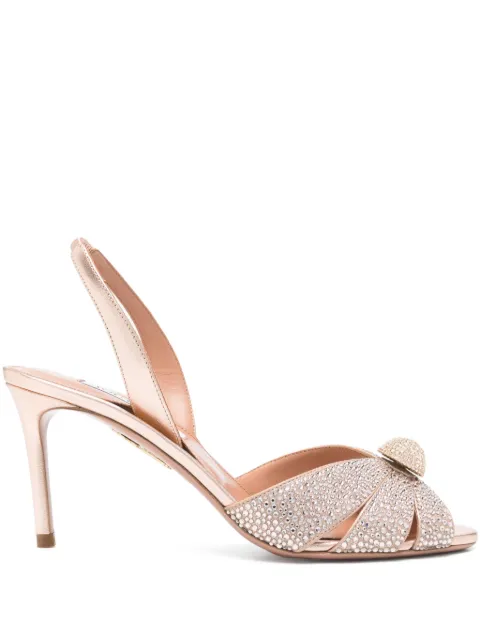 Aquazzura zapatillas con detalles de cristal y tacón de 80mm