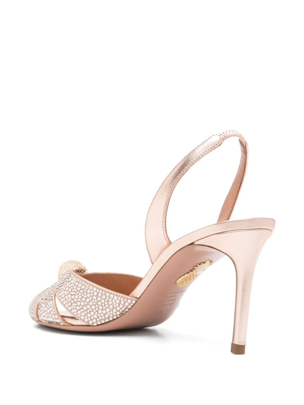 Aquazzura 80mm crystal-embellished pumps Pink