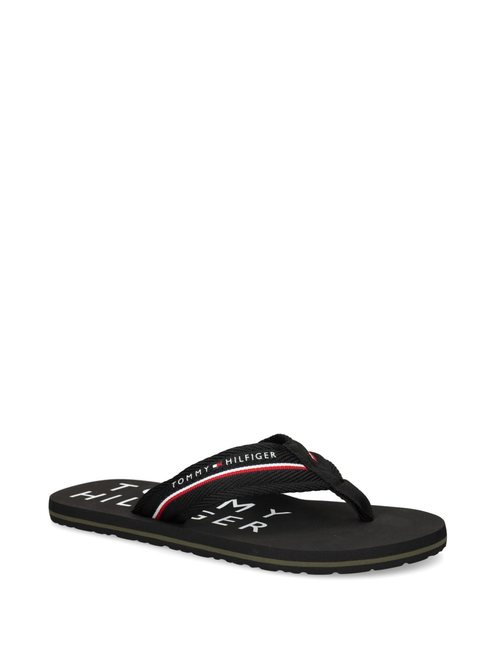 Tommy Hilfiger Teenslippers met logoprint - Zwart