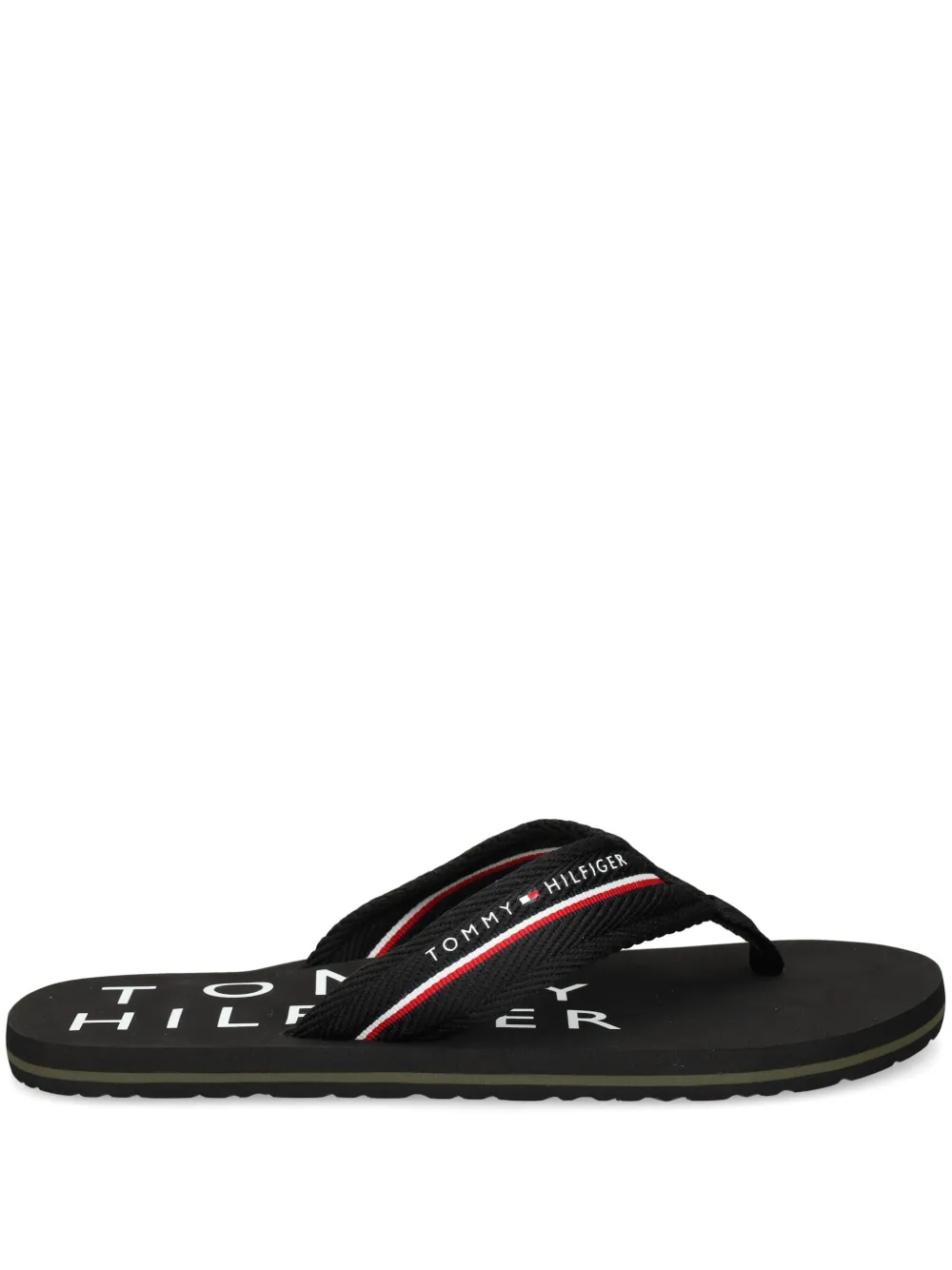 Tommy Hilfiger Teenslippers met logoprint Zwart