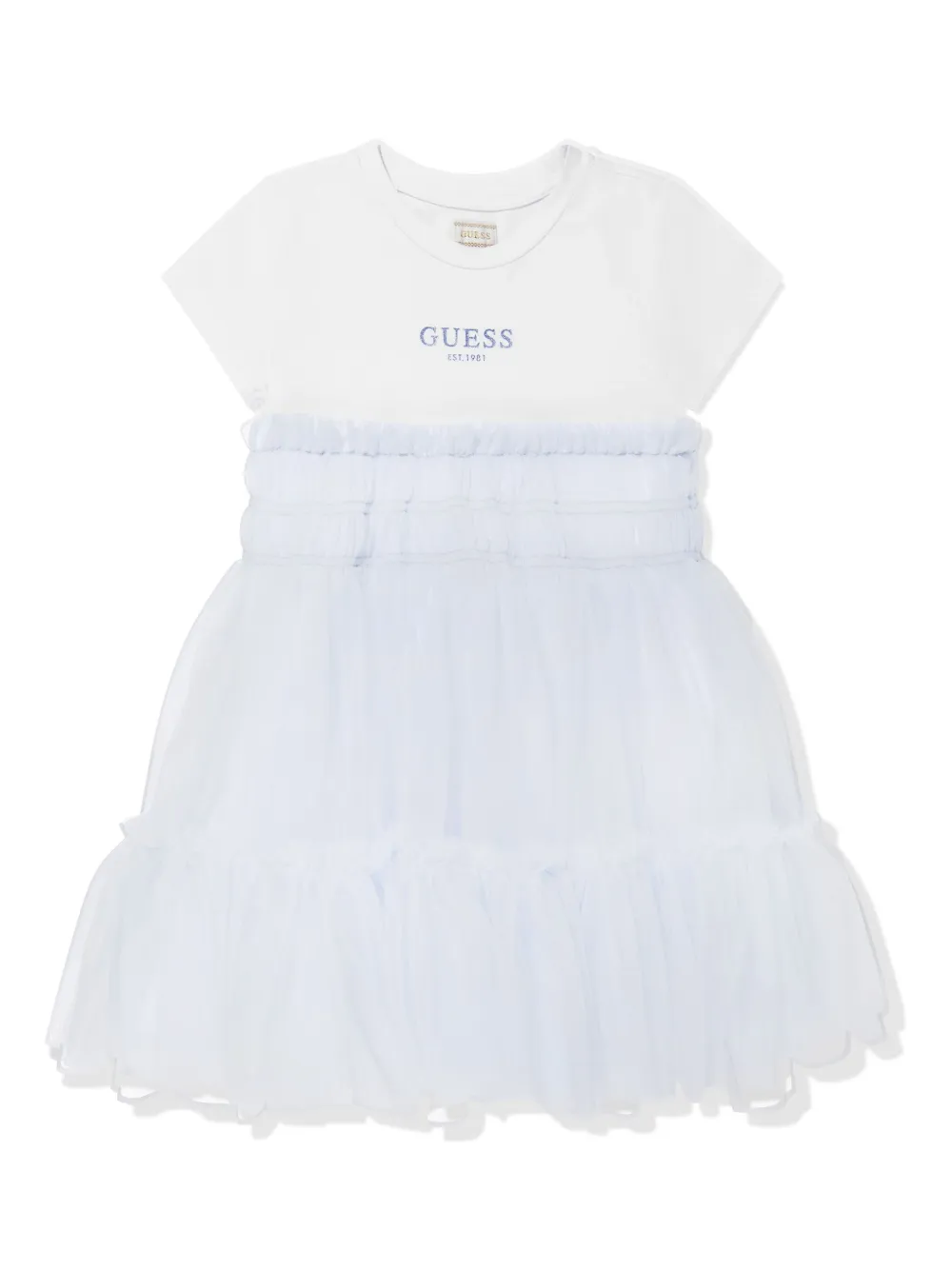 Guess kids Jurk met logoprint Wit