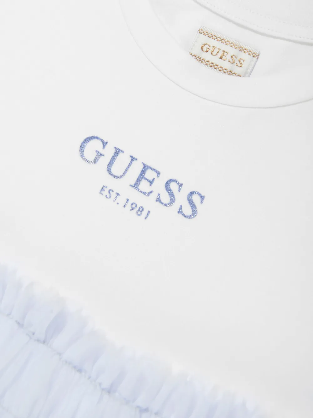 guess kids logo-print dress - Wit