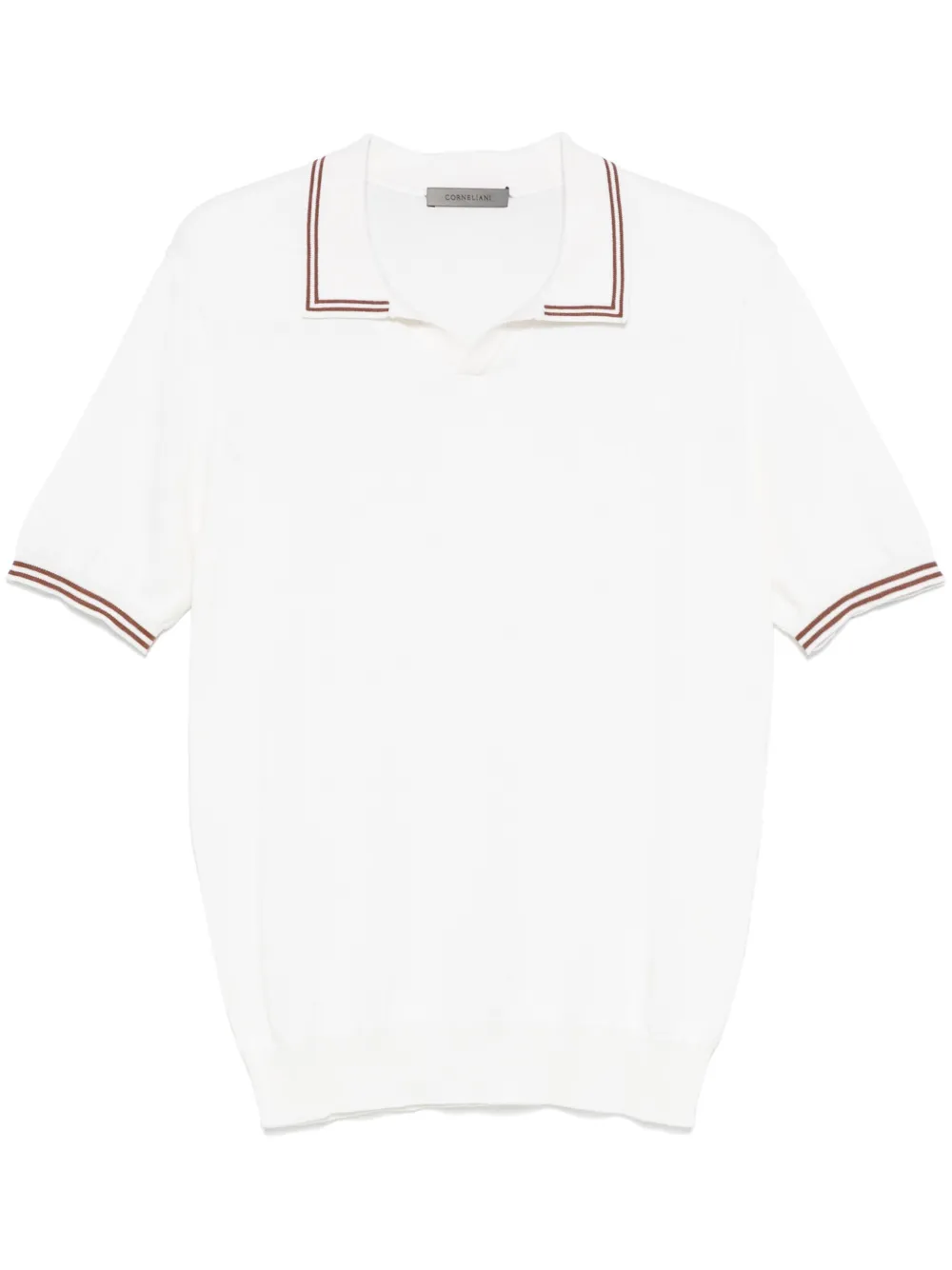 stripe-trim polo shirt