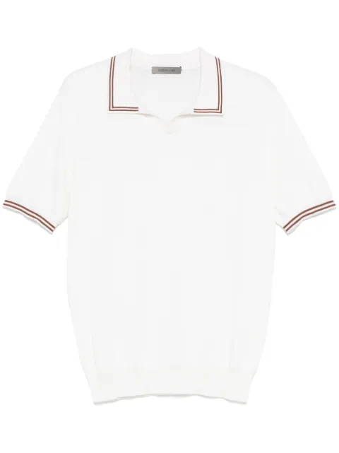 Corneliani stripe-trim polo shirt