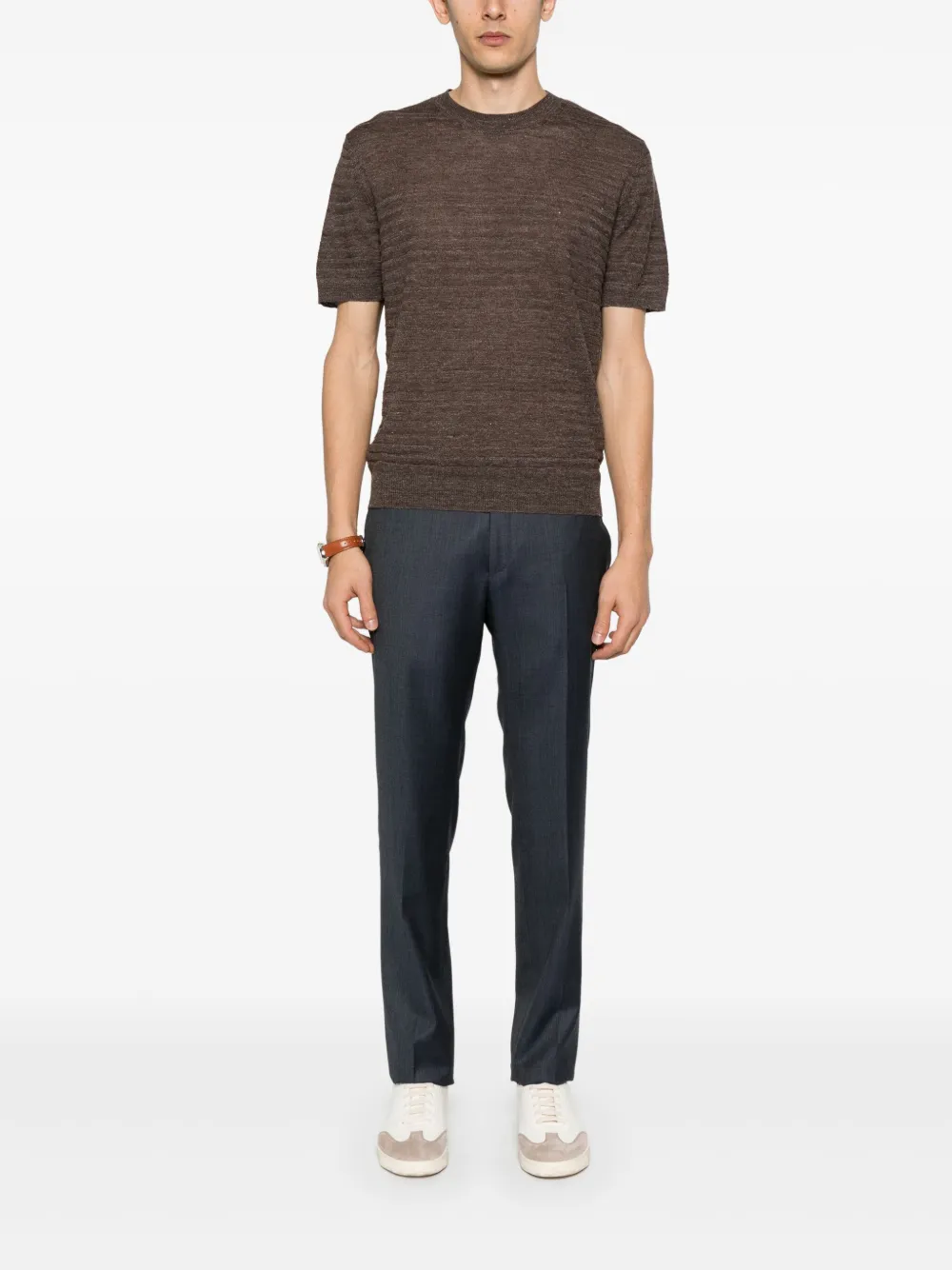 Corneliani Gestreept T-shirt - Bruin