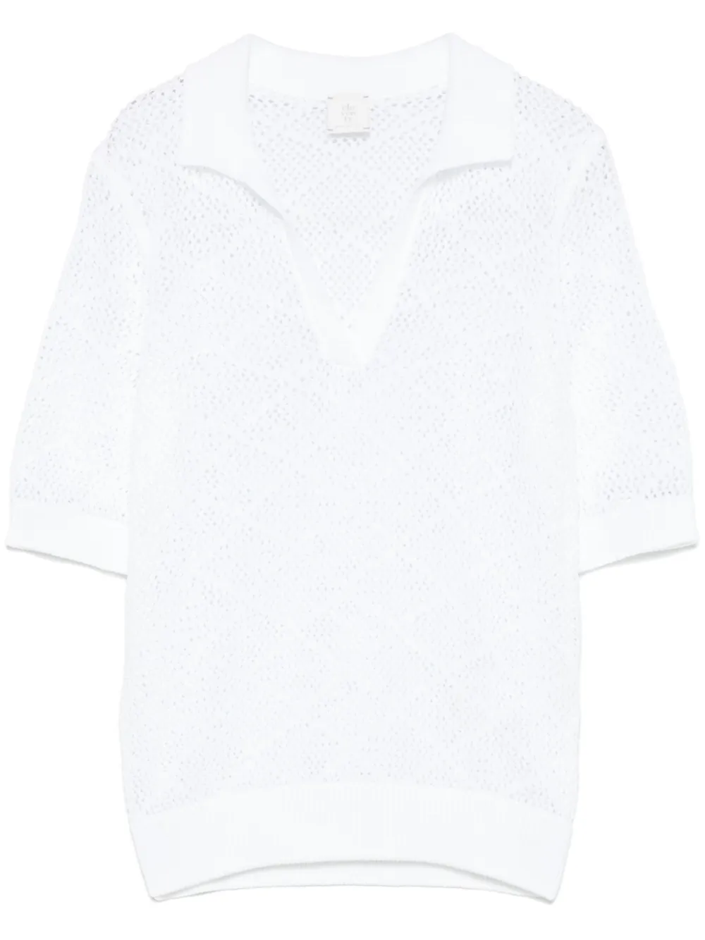 Eleventy open-knit polo top | White | Image 1