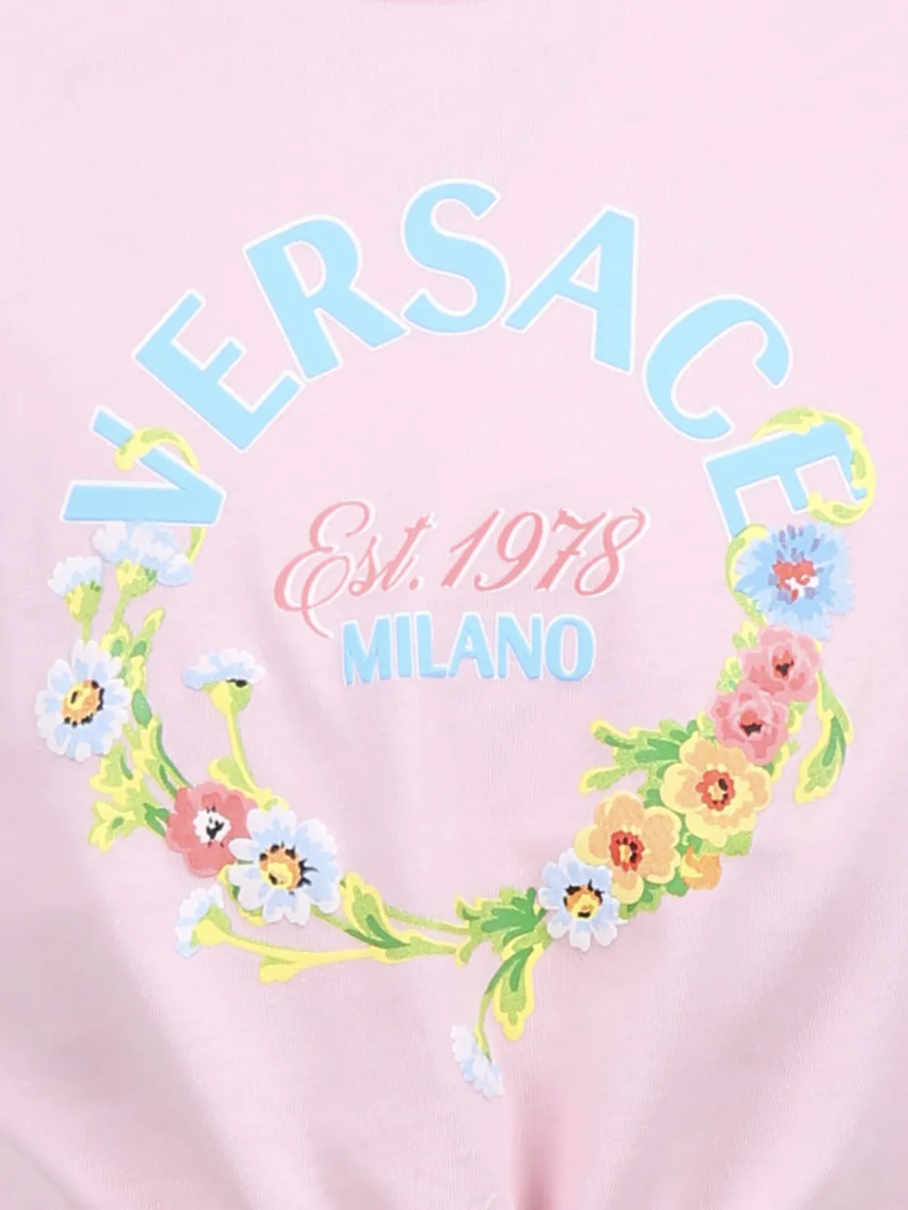 Versace Logo-print T-shirt In Rosa