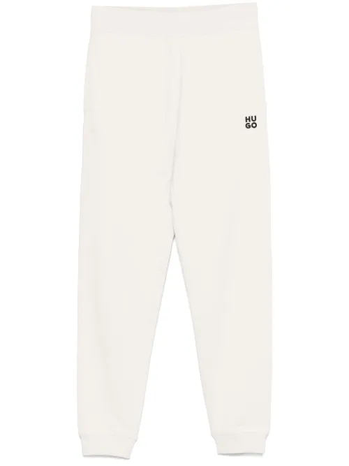 Pantalon de jogging en coton à logo empilé - HUGO - Modalova