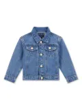 guess kids heart-patch denim jacket - Blue