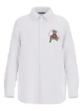 guess kids teddy bear-embroidered shirt - White