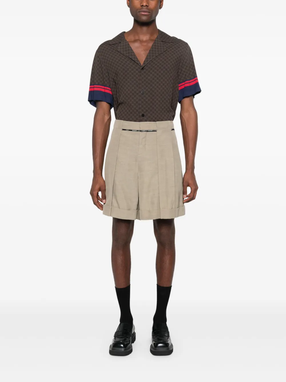 Balmain Geplooide shorts - Bruin