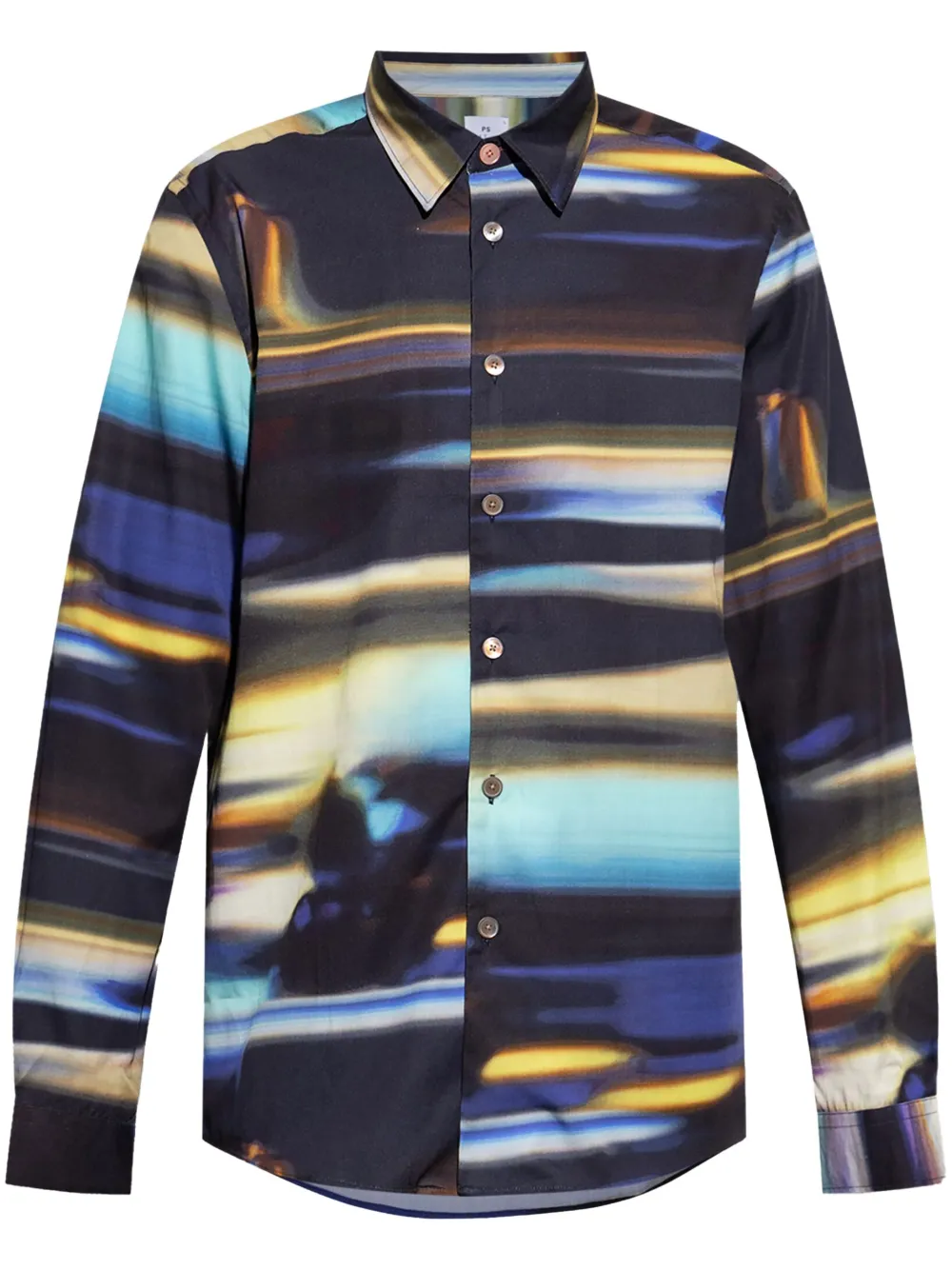 abstract-print shirt