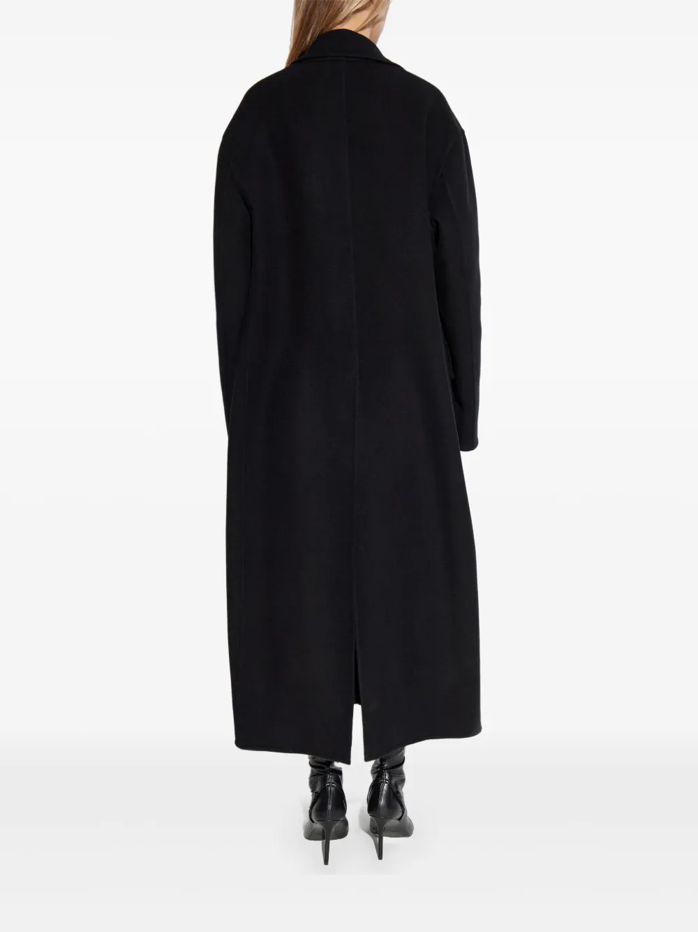 Jil Sander Kasjmier mantel met enkele rij knopen Zwart