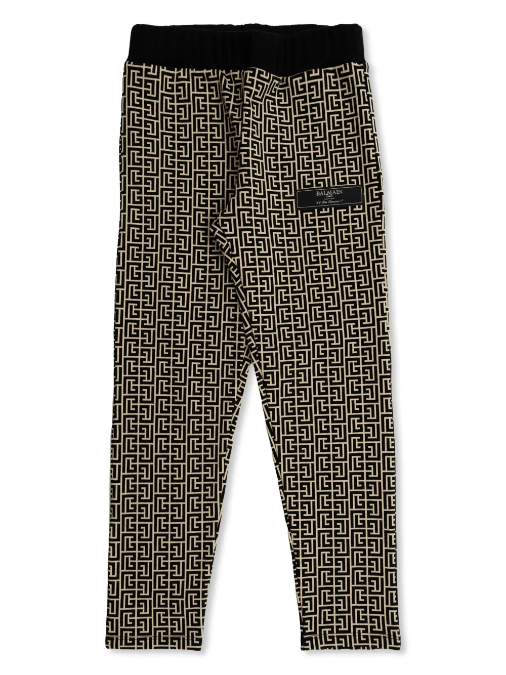 Balmain Kids Legging met monogramprint Beige