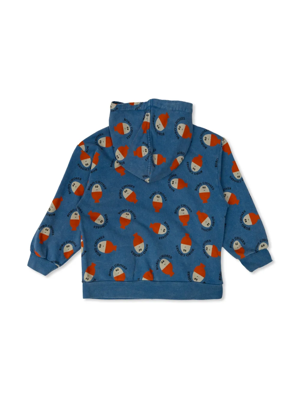 Bobo Choses Hoodie met print en rits - Blauw