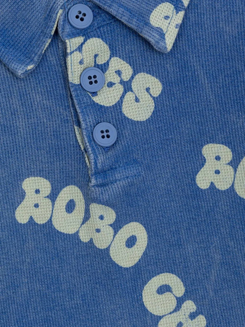 トップス BOBOCHOSES Chekered Blue polo Bobo Choses logo-print Polo Shirt | Blue | FARFETCH CA