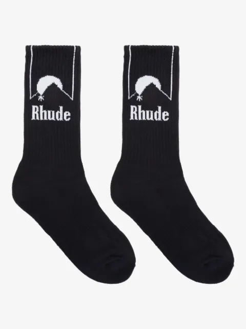 RHUDE intarsia-logo socks