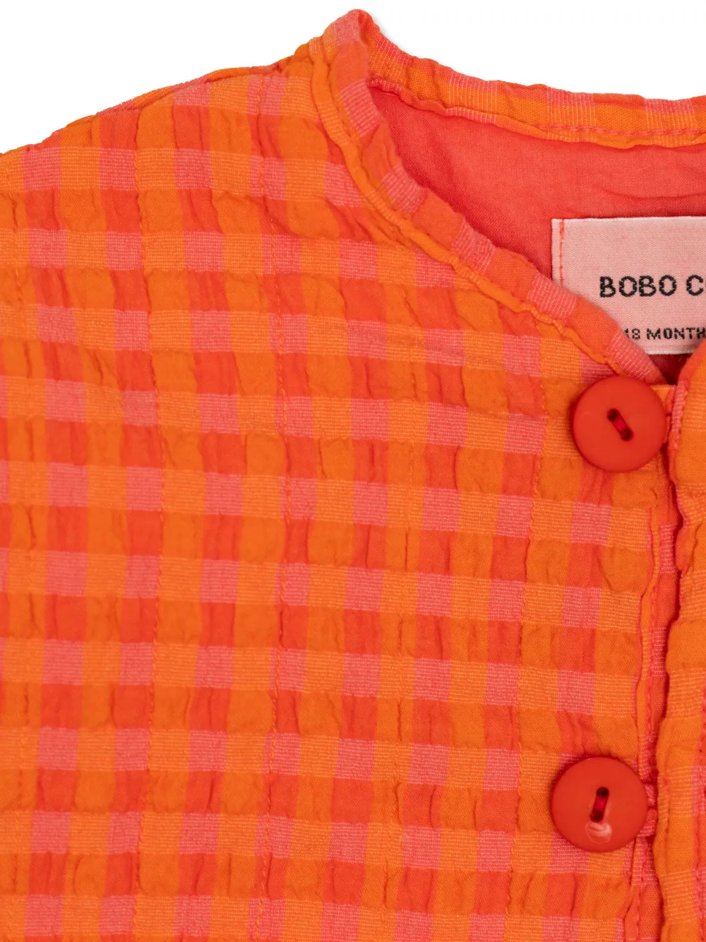 Bobo Choses Gewatteerd jack met Vichy patroon Oranje