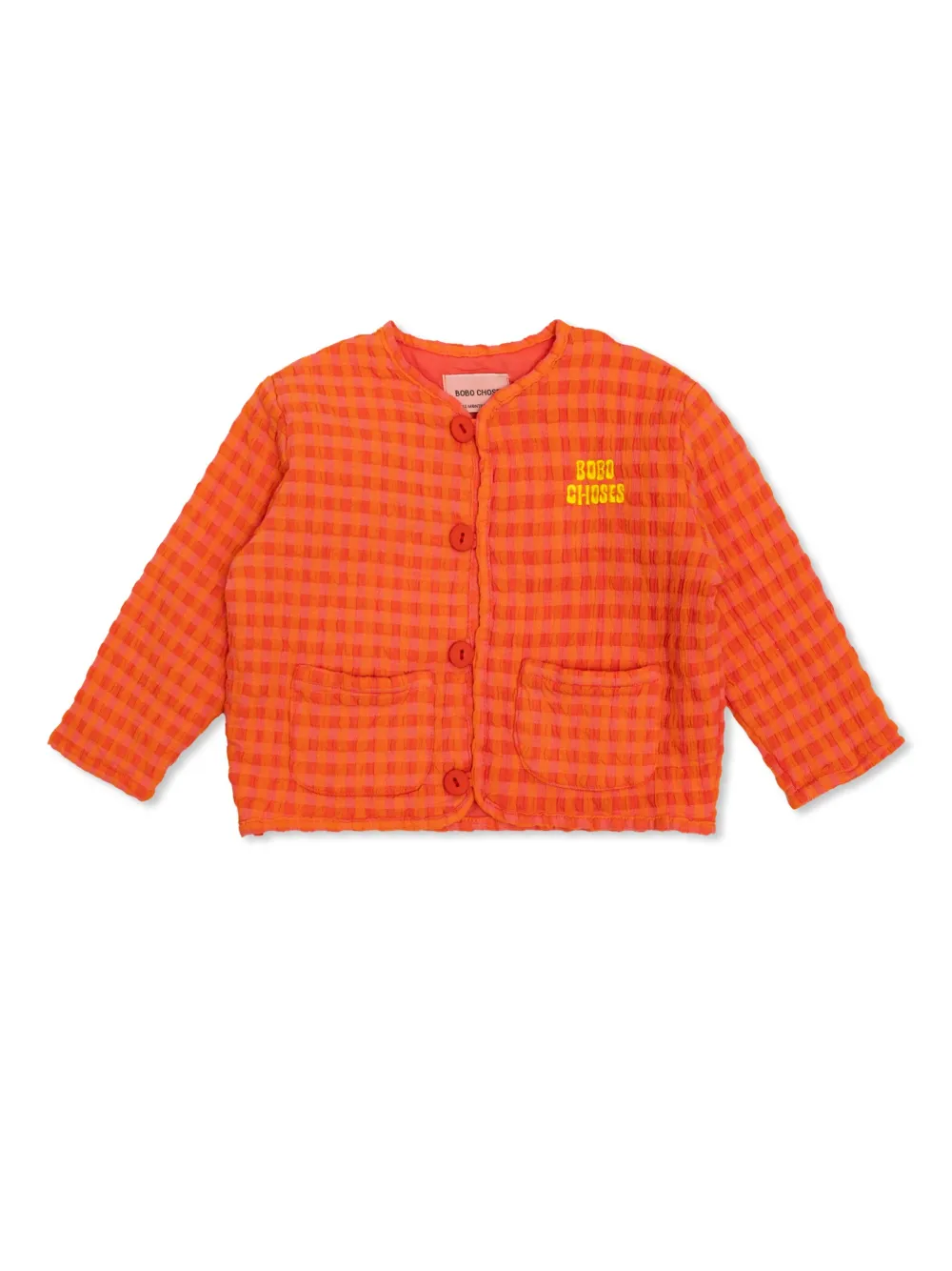 Bobo Choses Gewatteerd jack met Vichy patroon Oranje