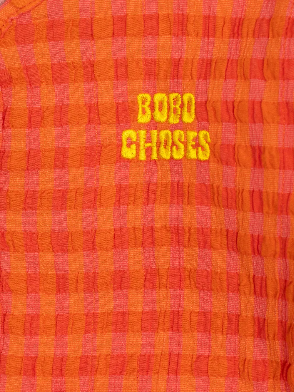 Bobo Choses Gewatteerd jack met Vichy patroon Oranje