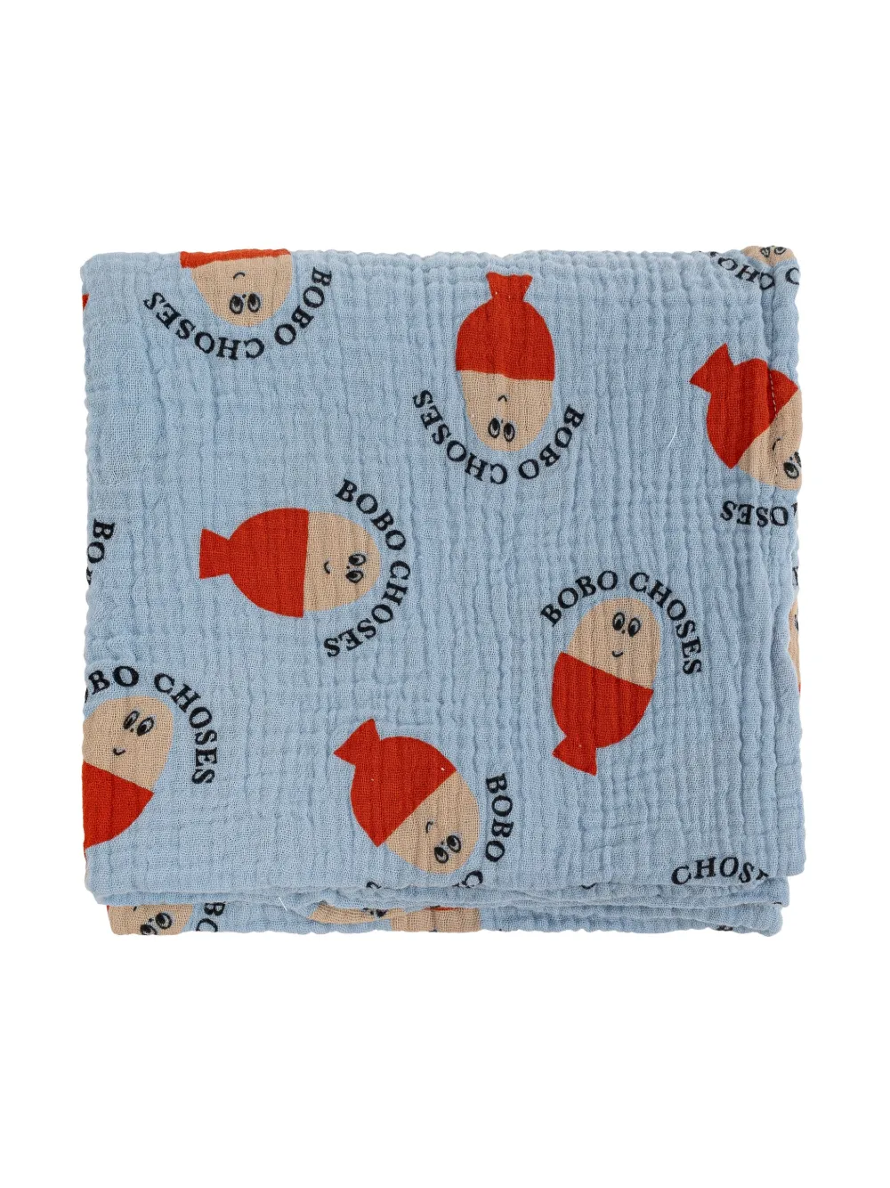 Bobo Choses Morning Egg-print muslin set - Blauw