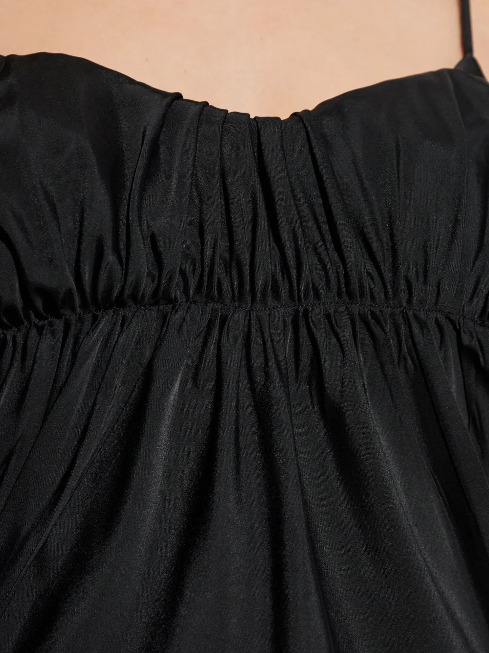 Jil Sander Gesmockte midi-jurk met bustier Zwart