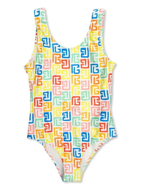 Balmain Kids traje de baño con estampado Greca
