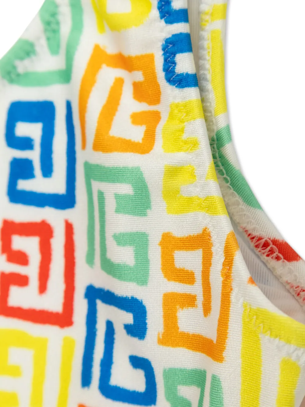 Balmain Kids Badpak met Greca print Geel