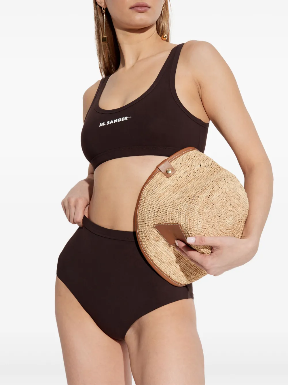Jil Sander Bikinitop met logoprint Zwart