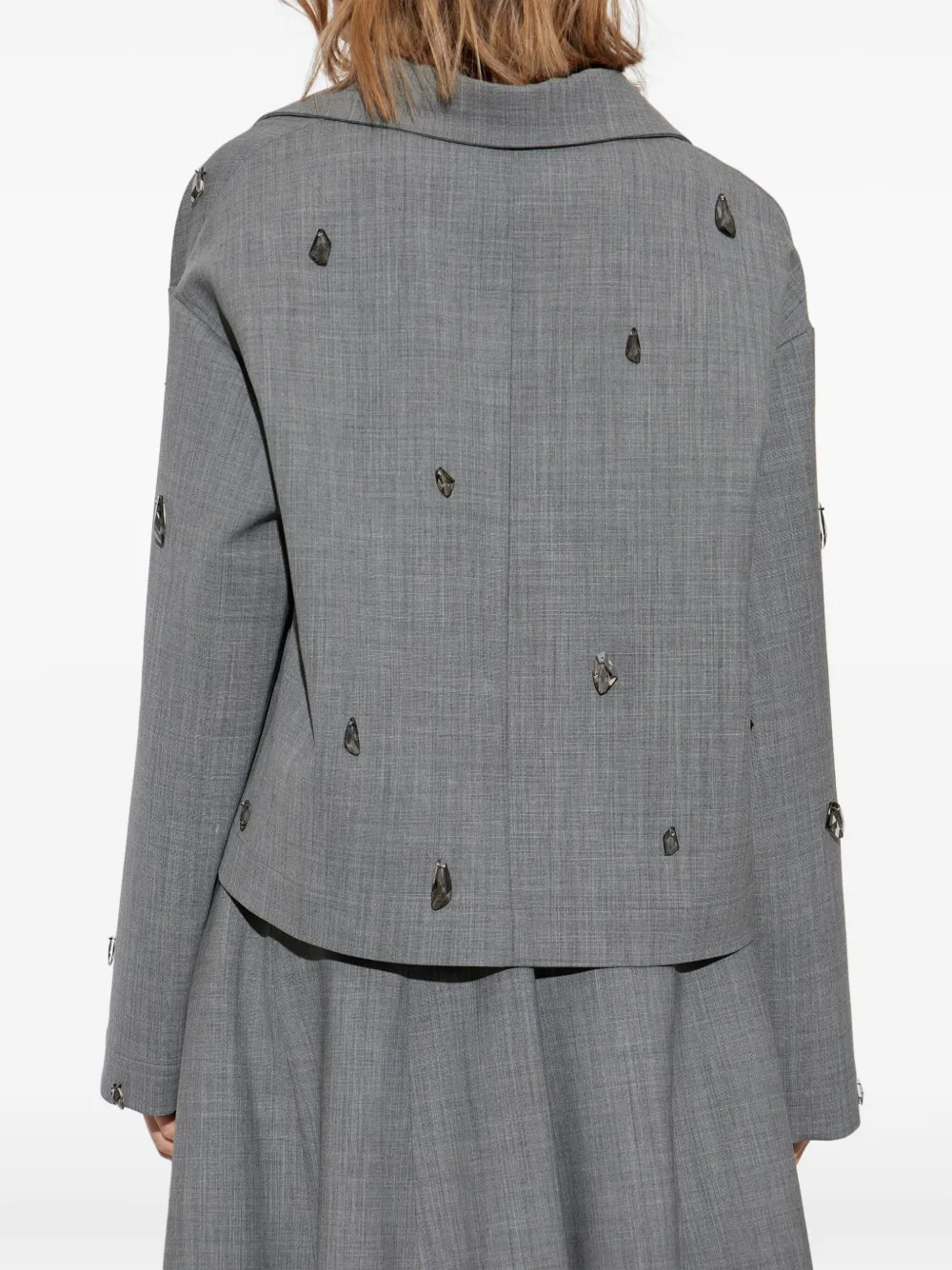 Fabiana Filippi Jack met kralendetail Grijs