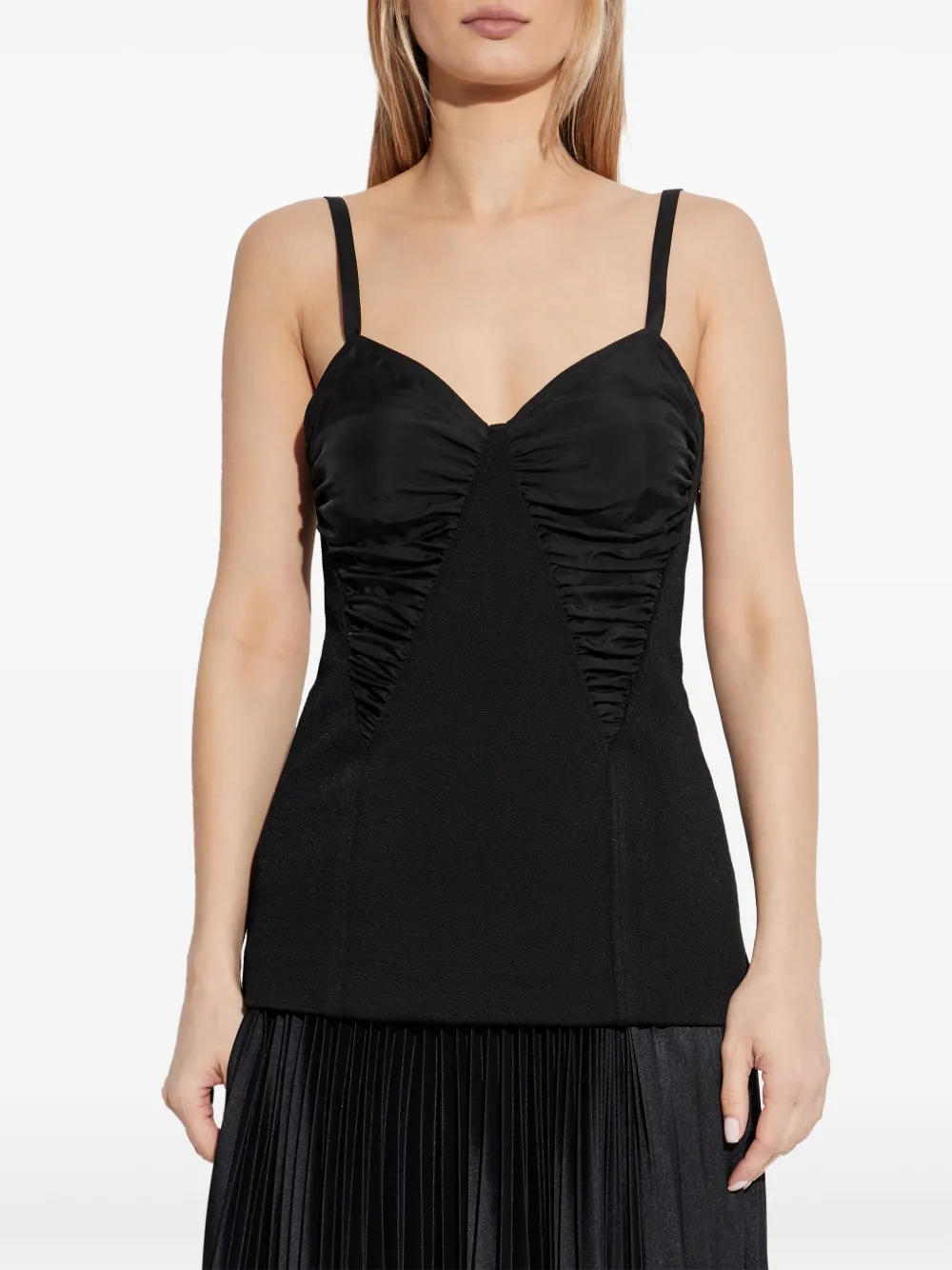 Jil Sander Tanktop met ruches Zwart