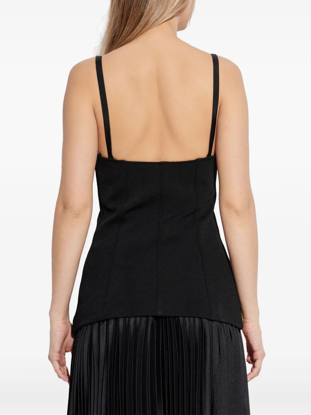 Jil Sander Tanktop met ruches Zwart