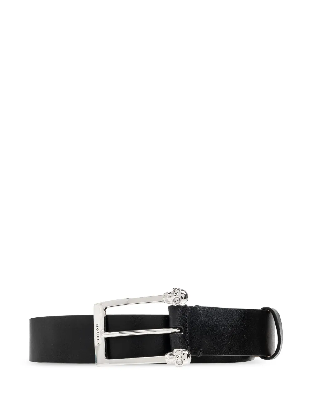 Alexander McQueen Twin Skull riem Zwart