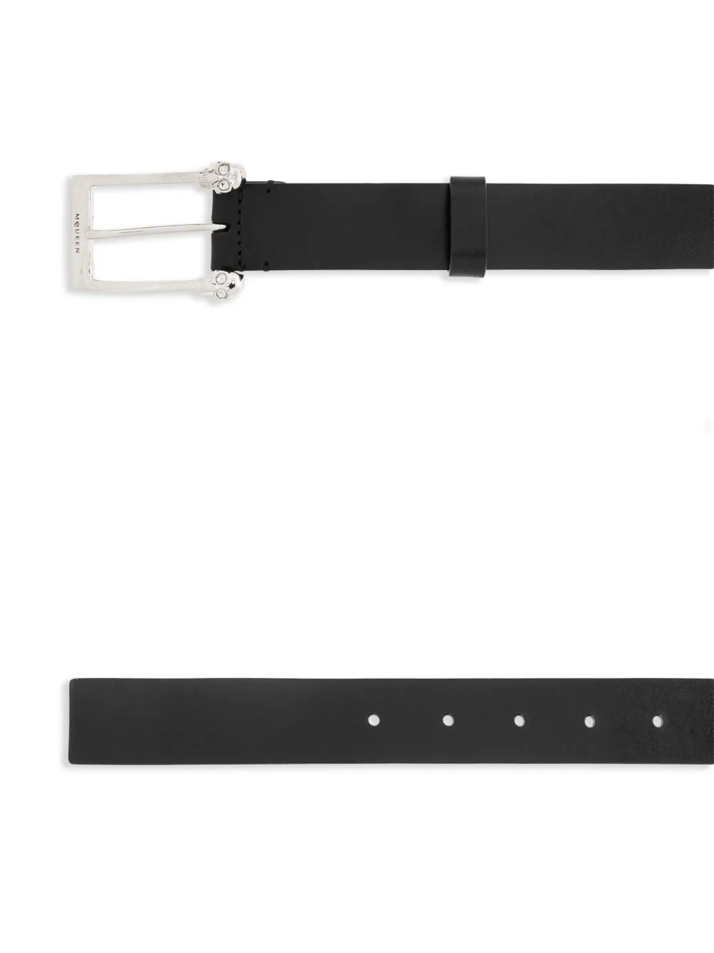 Alexander McQueen Twin Skull riem Zwart