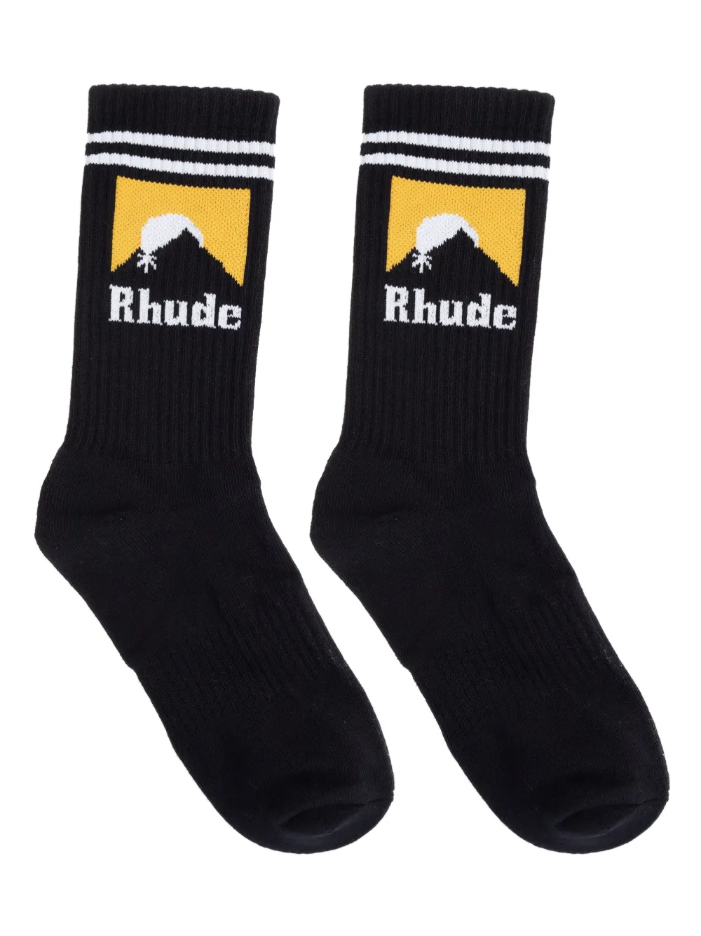 intarsia-knit logo socks