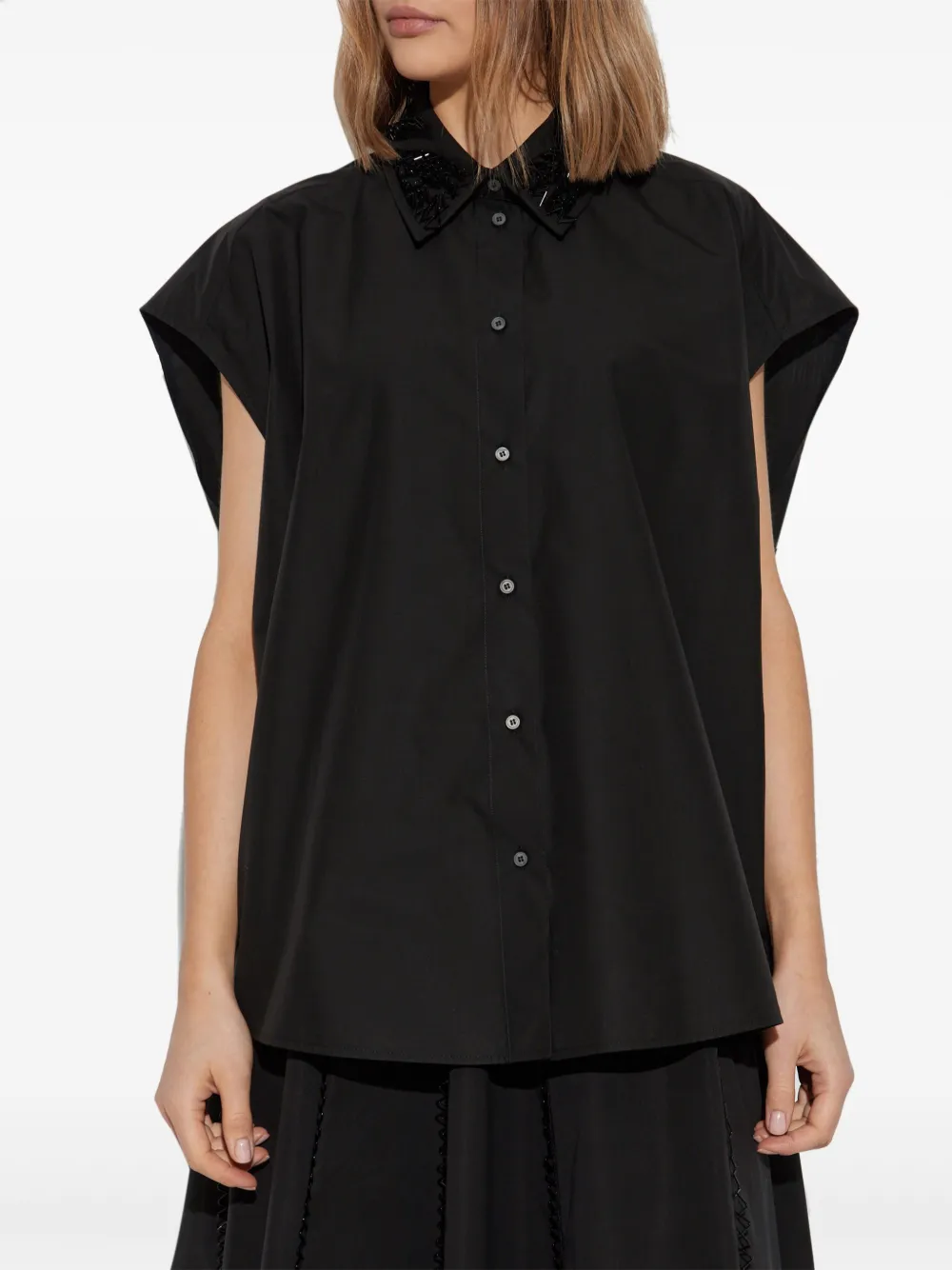 Fabiana Filippi Blouse met kralen Zwart
