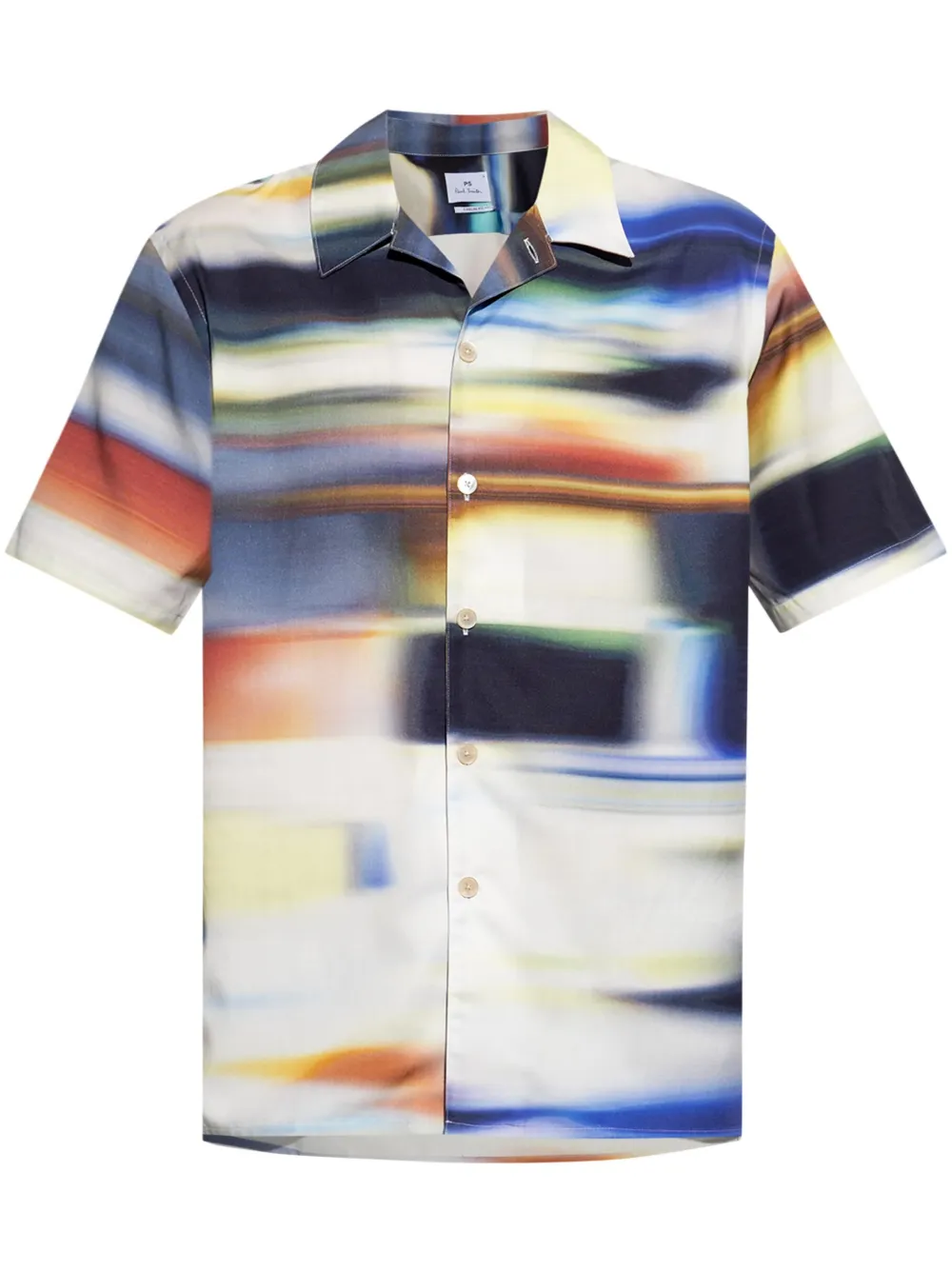 Motion Blur-print short-sleeve shirt