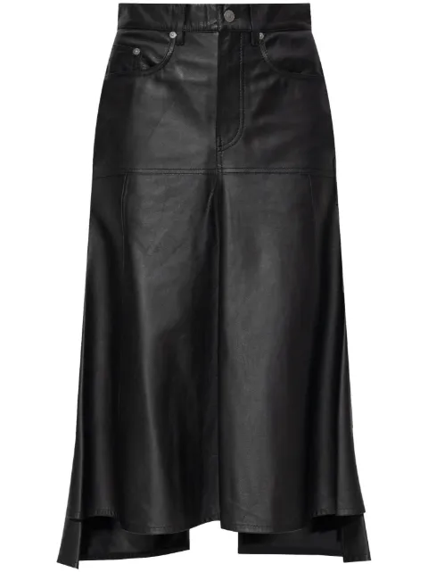 Victoria Beckham panelled leather midi skirt