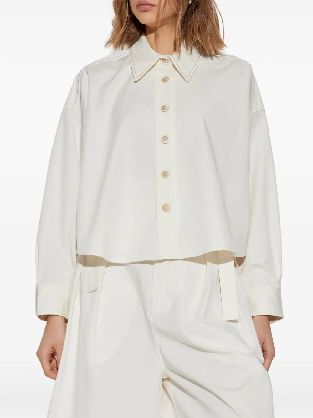 Fabiana Filippi Blouse met kralen Wit