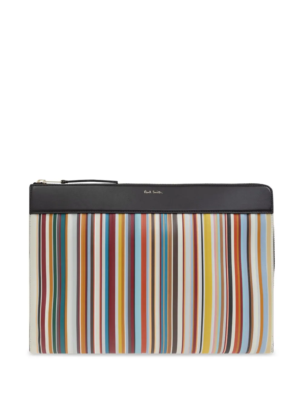 striped clutch bag