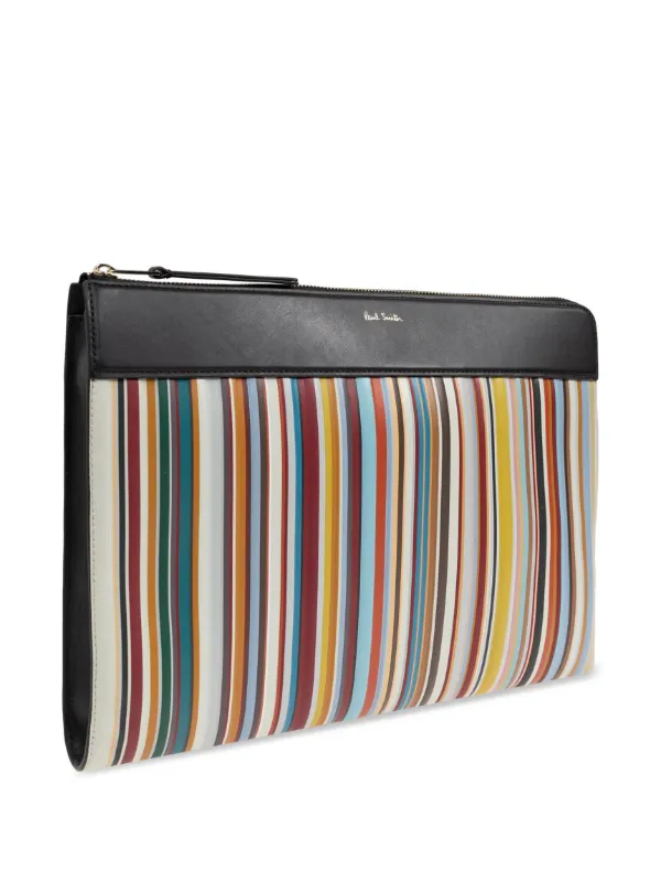 タグ付き未使用 Paul Smith セカンド レザークラッチバッグ ストライプ 292164-1.jpg