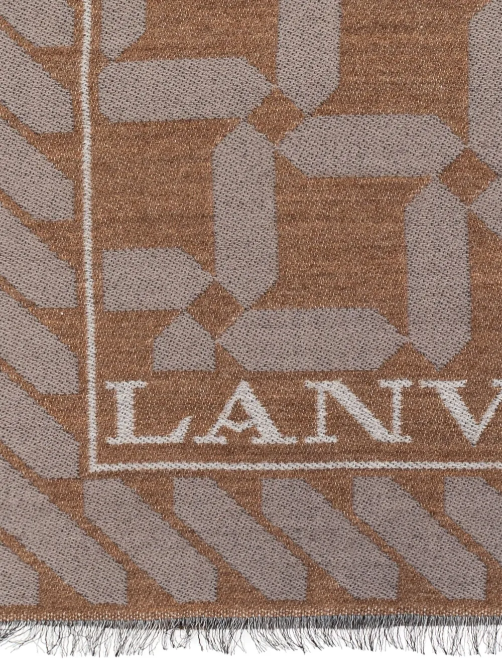 Lanvin Sjaal met geometrische print Bruin