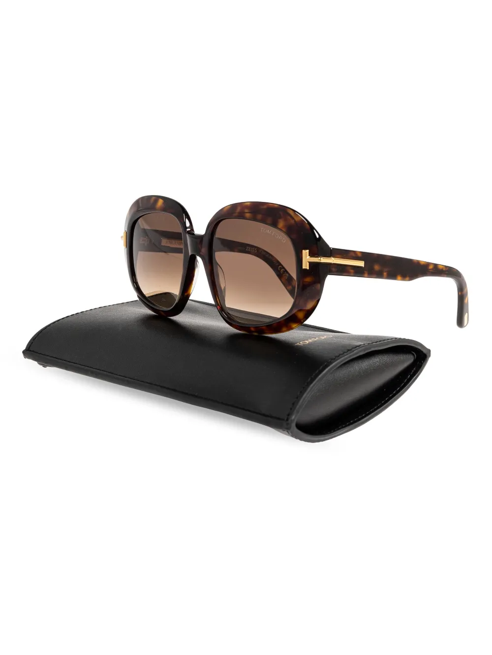 TOM FORD Eyewear Icon zonnebril met rond montuur Bruin